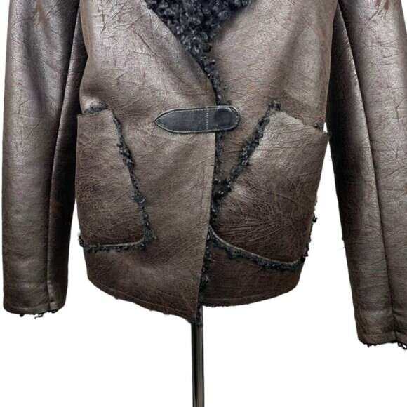SOSKEN Studios X Marisa Minicucci Faux Suede Leather Jacket Sz Medium - Picture 3 of 6